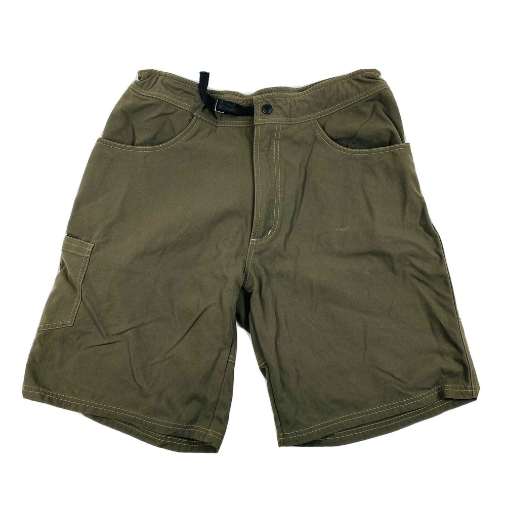 Mountain Hardwear Mens Olive Green Thick Nylon Cinched Hiking Shorts Size M